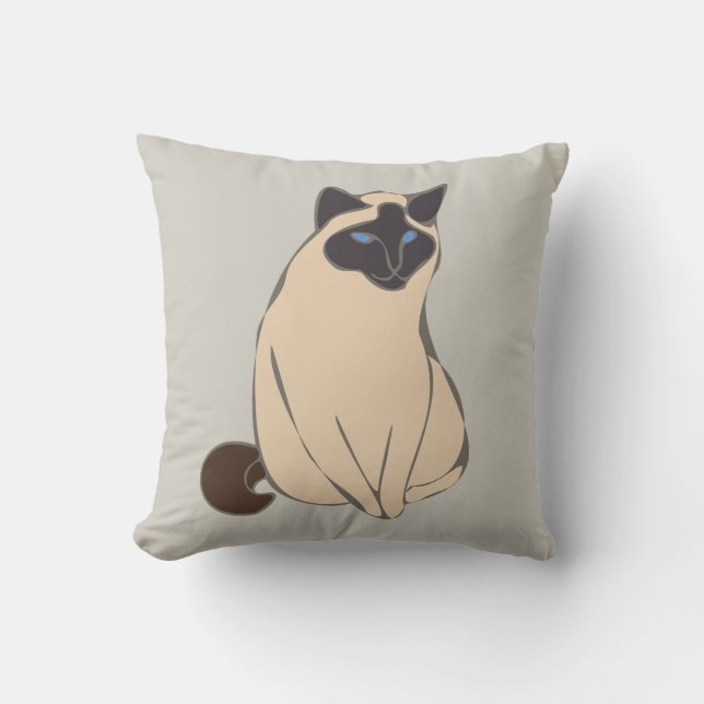 Siamese Cat Throw Pillow Kussen (Voorkant)