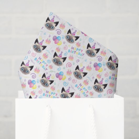 Siamese Cat Tissue Paper in White Tissuepapier (Cadeauzakje)