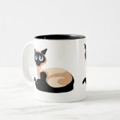 Siamese Cat Tweekleurige Koffiemok (Voorkant links)