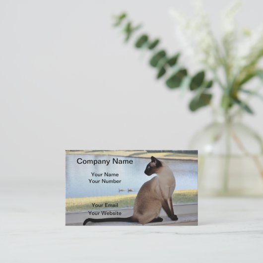 Siamese Cat Visitekaartje (Staand voorkant)
