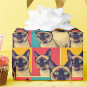 Siamese cat wrapping paper cadeaupapier