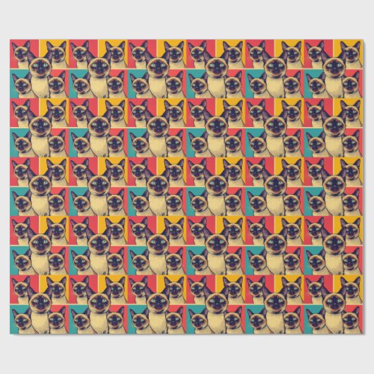 Siamese cat wrapping paper cadeaupapier (Vlak)