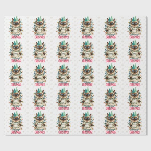 Siamese cat wrapping paper cadeaupapier (Vlak)