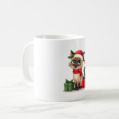 Siamese Cat Xmas Holiday Santa Siamese Cat Christm Koffiemok (Voorkant links)