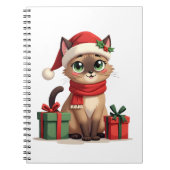 Siamese Cat Xmas Holiday Santa Siamese Cat Christm Notitieboek (Voorkant)