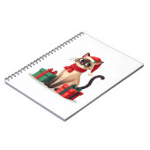 Siamese Cat Xmas Holiday Santa Siamese Cat Christm Notitieboek (Linkerzijde)