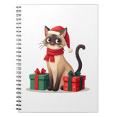 Siamese Cat Xmas Holiday Santa Siamese Cat Christm Notitieboek (Voorkant)