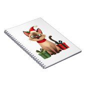 Siamese Cat Xmas Holiday Santa Siamese Cat Christm Notitieboek (Rechterzijde)