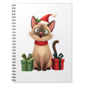 Siamese Cat Xmas Holiday Santa Siamese Cat Christm Notitieboek (Voorkant)
