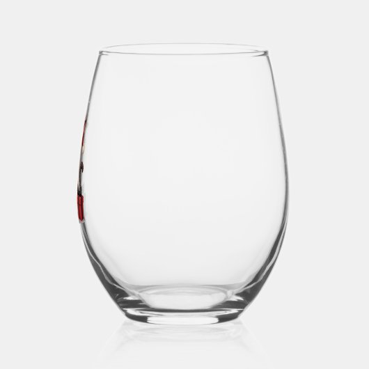 Siamese Cat Xmas Holiday Santa Siamese Cat Christm Wijnglas Zonder Voet (Links)