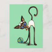 Siamese Cat Yarn Thief Briefkaart (Voorkant)