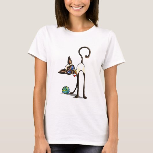 Siamese Cat Yarn Thief T-shirt (Voorkant)