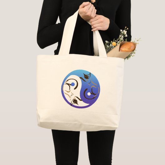 Siamese Cat Yin en Yang Bag Grote Tote Bag (Voorkant (product))