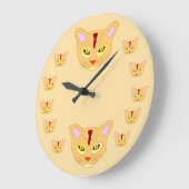 Siamese Cats Art Round Clock for Cat Lovers Grote Klok (Hoek)