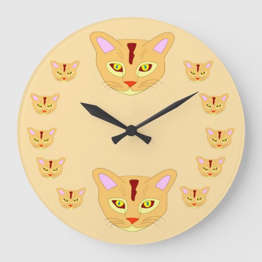 Siamese Cats Art Round Clock for Cat Lovers Grote Klok (Voorkant)