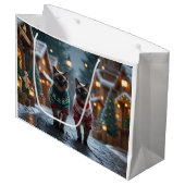 Siamese Cats Christmas Snow Holiday Groot Cadeauzakje (Voorkant Gekanteld)