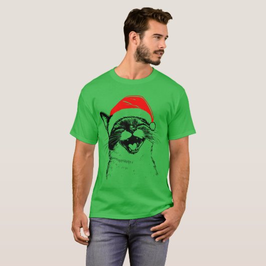 Siamese Christmas Cat T-shirt (Voorkant volledig)