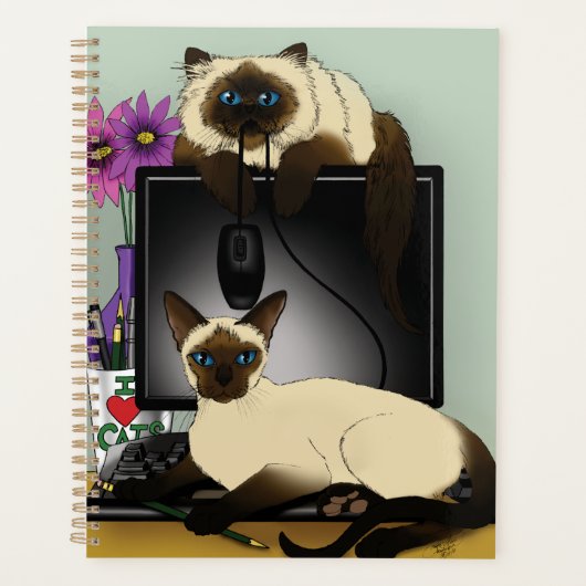 Siamese computer katten onheil planner (Voorkant)