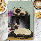 Siamese computerkatten legpuzzel