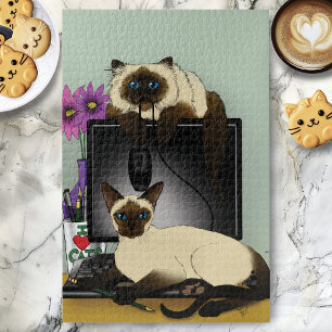 Siamese computerkatten legpuzzel