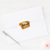 Siamese Couch Cat Ronde Sticker (Envelop)