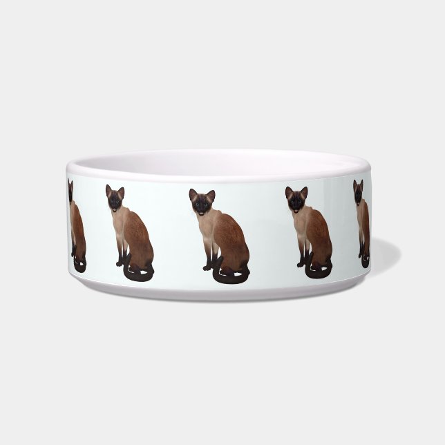 Siamese Dark Seal Point Cat Bowl Voerbakje (Voorkant)