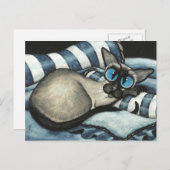 Siamese Designer Blue Briefkaart (Voorkant / Achterkant)