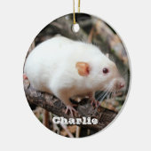 Siamese Dumbo Pet Rat in de bossen Keramisch Ornament (Links)