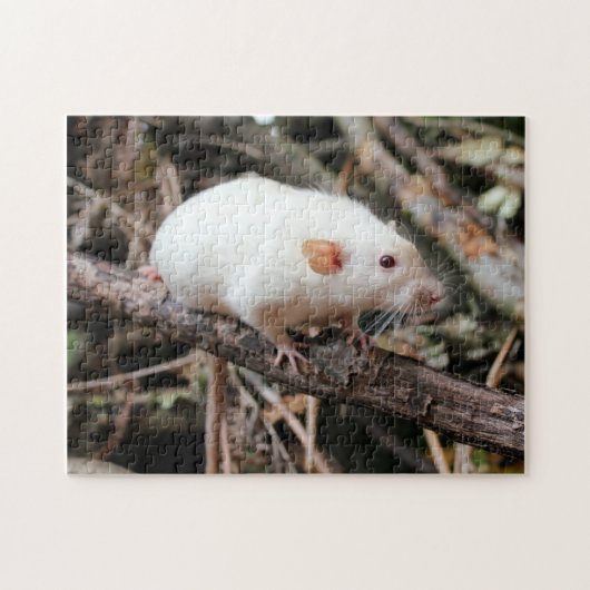 Siamese Dumbo Pet Rat in de bossen Legpuzzel (Horizontaal)