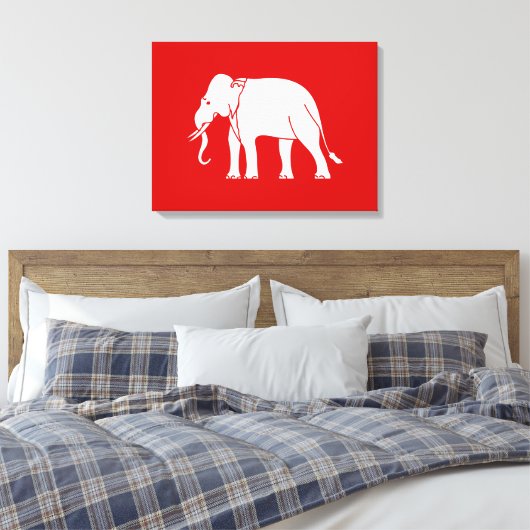 Siamese Elephant Canvas Afdruk (Insitu (Slaapkamer))