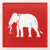 Siamese Elephant Glazen Onderzetter (Voorkant)