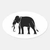 Siamese Elephant Ovale Sticker (Voorkant)