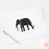 Siamese Elephant Ovale Sticker (Envelop)