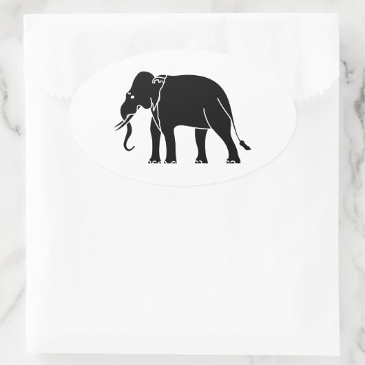Siamese Elephant Ovale Sticker (Tas)