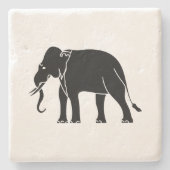 Siamese Elephant Stenen Onderzetter (Voorkant)