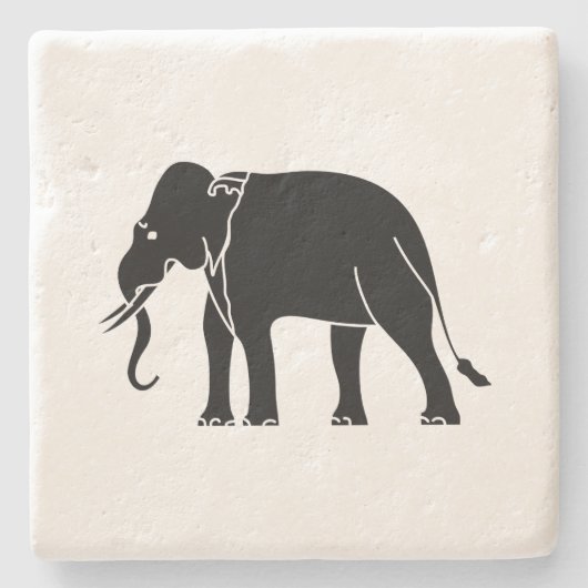 Siamese Elephant Stenen Onderzetter (Voorkant)