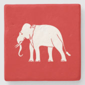 Siamese Elephant Stenen Onderzetter (Voorkant)