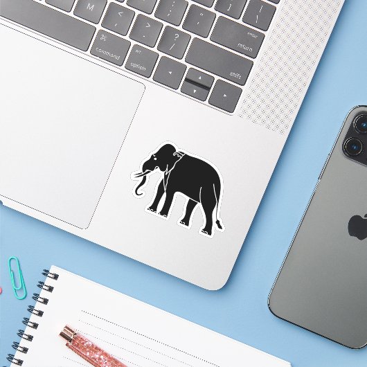 Siamese Elephant Sticker (Laptop met iPhone)