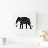 Siamese Elephant Vierkante Klok (Huis)