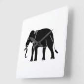 Siamese Elephant Vierkante Klok (Hoek)