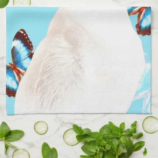 Siamese en Butterflies Theedoek (Gevouwen)