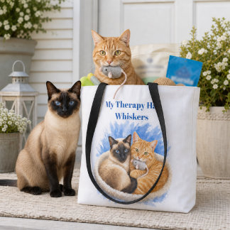 Siamese en gedomesticeerde kat Dierenliefhebber Tote Bag