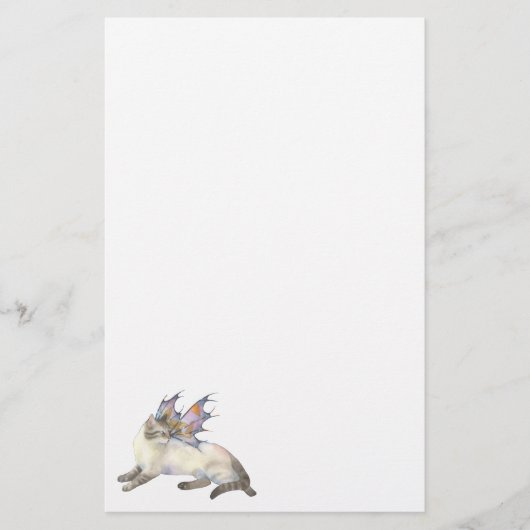 Siamese Fairy Cat - Fantasy Stationery Briefpapier (Voorkant)