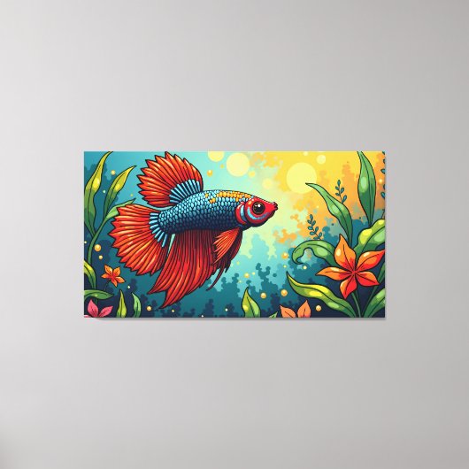 Siamese fighting fish canvas afdruk (Voorkant)