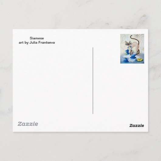 Siamese - fijne kunst briefkaart (Achterkant)