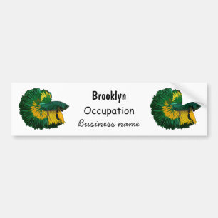 Siamese gevechtsvis cartoon illustratie bumpersticker