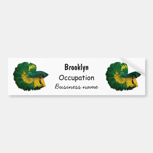 Siamese gevechtsvis cartoon illustratie bumpersticker (Voorkant)