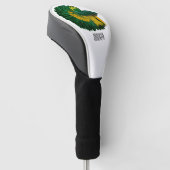 Siamese gevechtsvis cartoon illustratie golfheadcover (Schuin)