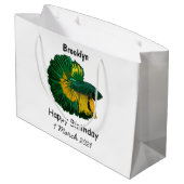 Siamese gevechtsvis cartoon illustratie groot cadeauzakje (Achterkant Gekanteld)