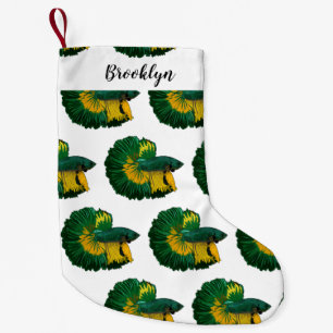 Siamese gevechtsvis cartoon illustratie kleine kerstsok